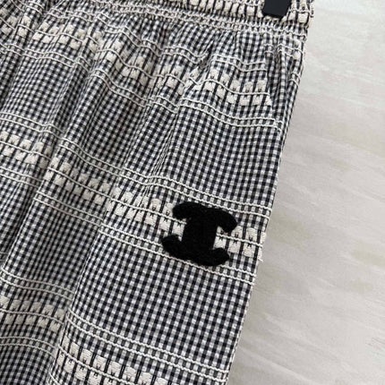 CHANEL 26S WIDE-LEG PLAID PANTS 971