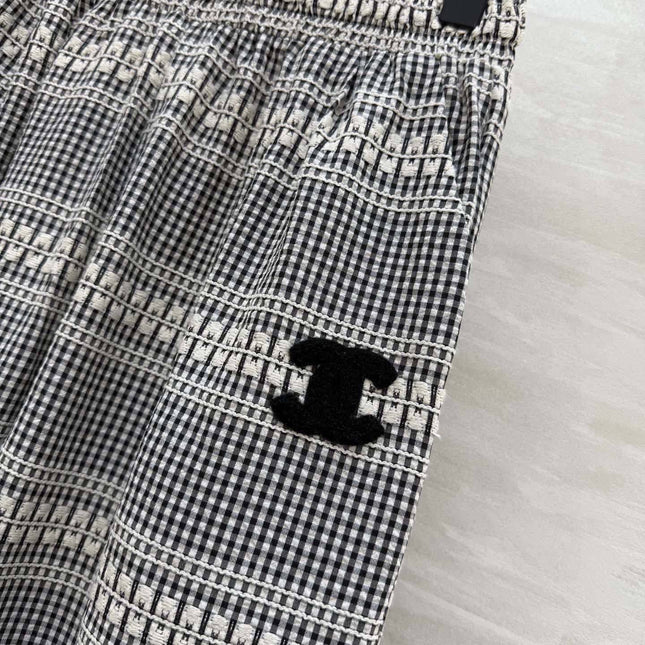 CHANEL 26S WIDE-LEG PLAID PANTS 971