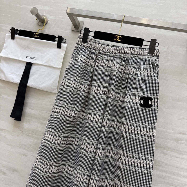 CHANEL 26S WIDE-LEG PLAID PANTS 971