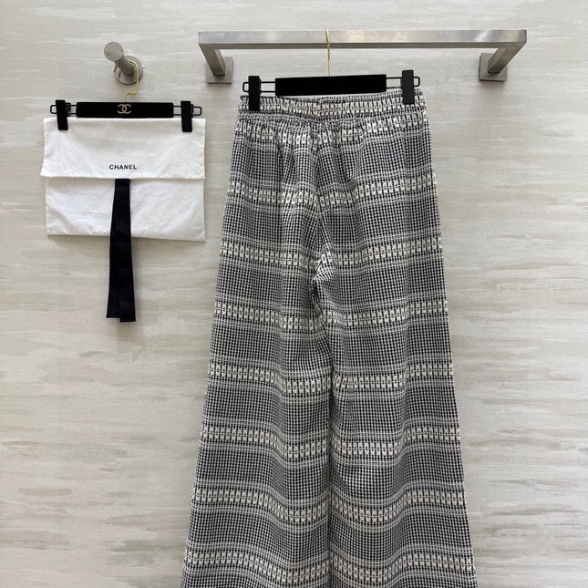 CHANEL 26S WIDE-LEG PLAID PANTS 971