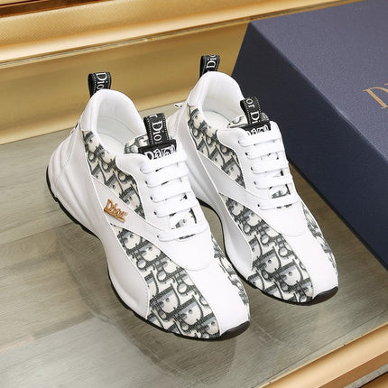 CD LINE SNEAKER WHITE AND CHARCOAL CALFSKIN