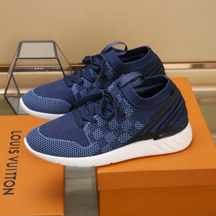 LV SNEAKERS IN COBALT BLUE MESH FABRIC