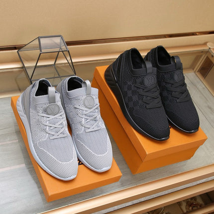 LV SNEAKERS IN LIGHT GREY MESH FABRIC