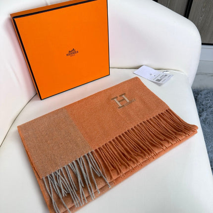 HERMES 26S LONG SCARF 190 IN CASHMERE 309792
