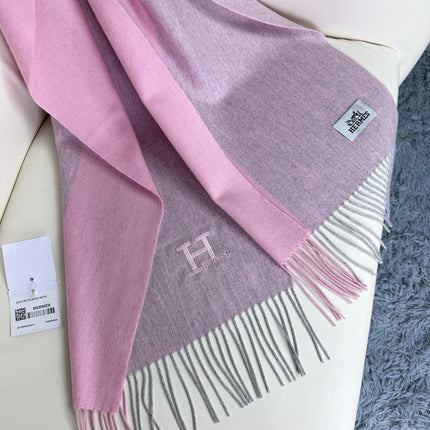 HERMES 26S LONG SCARF 190 IN CASHMERE 309791