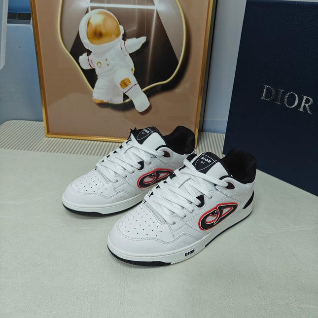 DIOR 26S LOW-TOP SNEAKER IN WHITE AND BLACK CALFSKIN