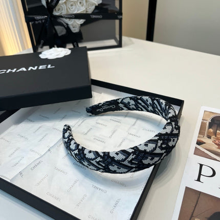 DIOR 26S HEADBAND IN BLACK AND WHITE FABRIC 500685