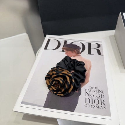 DIOR 26S SCRUNCHIE IN BLACK AND BROWN FABRIC 503077