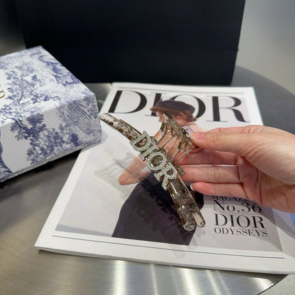 DIOR 26S BOW HAIR CLIP IN SILVER ACETATE 512090
