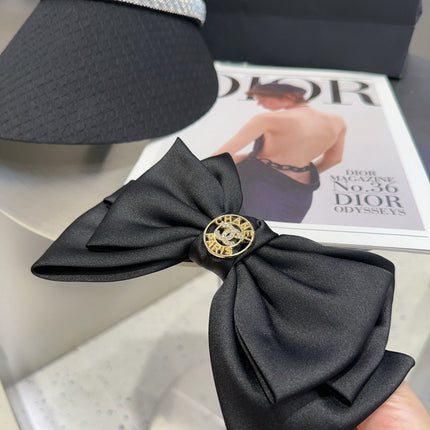 CHANEL 26S HEADBAND IN BLACK SATIN 503079