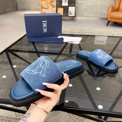 CD AQUA SLIDE SANDAL BLUE DENIM
