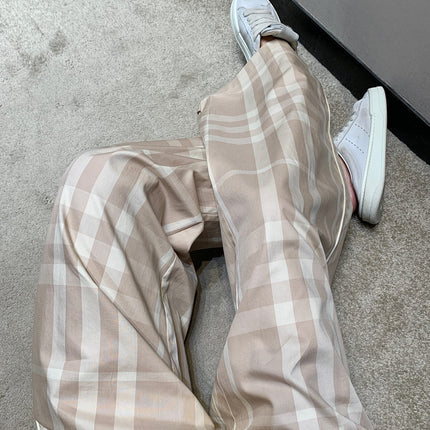 BURBERRY 25S PLAID STRAIGHT-LEG PANTS 091