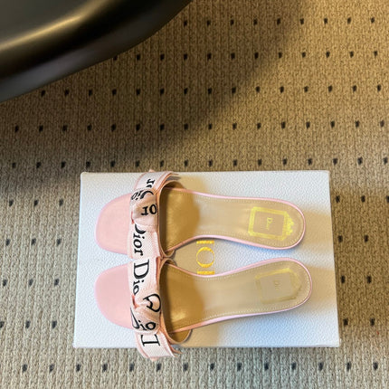 DIOR 26S HIGH-HEEL SANDALS 40 MM IN PINK FABRIC AND LAMBSKIN