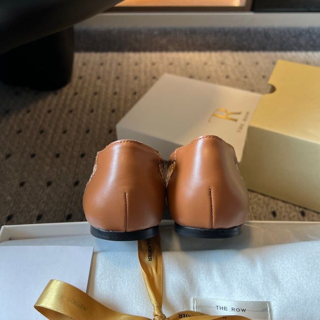 THE ROW 26S BALLET FLATS IN BROWN MESH