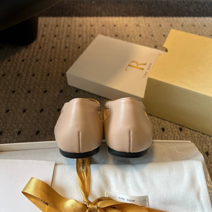 THE ROW 26S BALLET FLATS IN NUDE BEIGE MESH