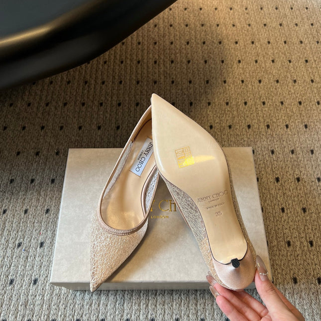 JIMMY CHOO 26S HIGH HEELS 60 MM IN NUDE MESH