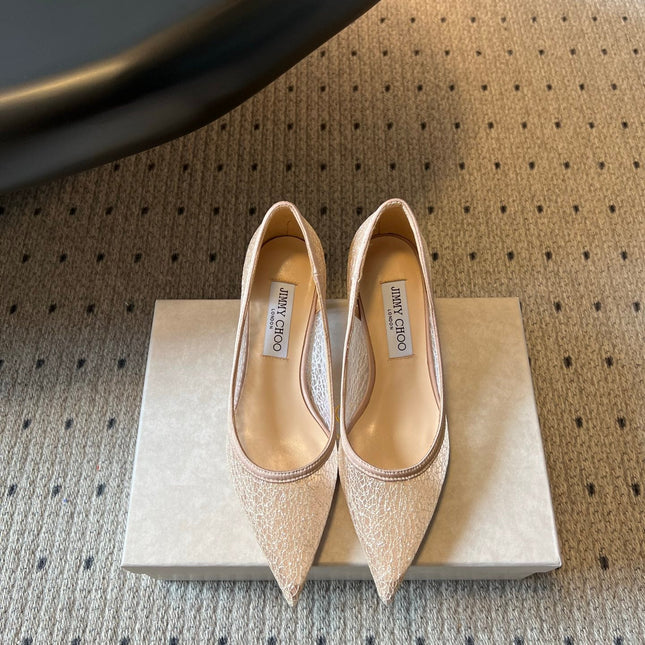 JIMMY CHOO 26S HIGH HEELS 60 MM IN NUDE MESH
