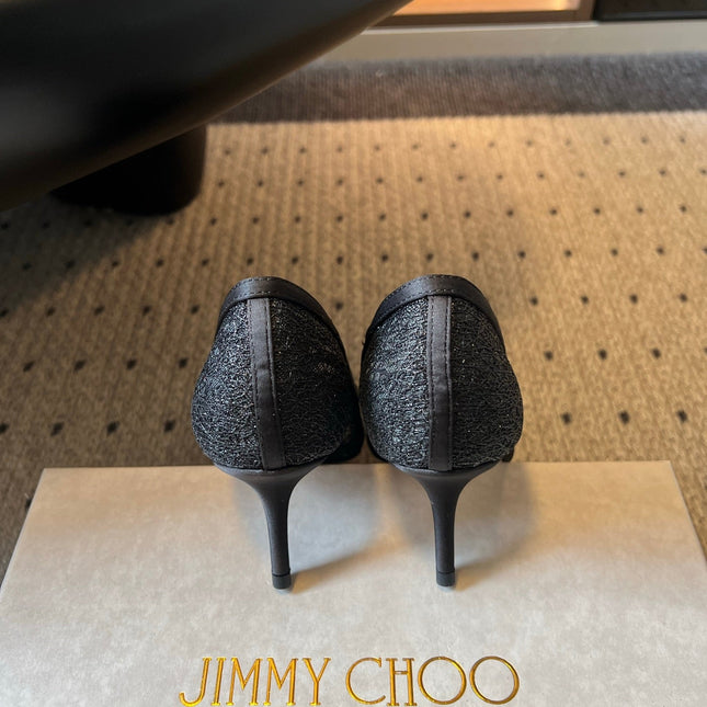 JIMMY CHOO 26S HIGH HEELS 60 MM IN BLACK MESH
