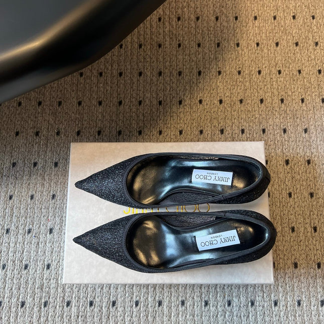 JIMMY CHOO 26S HIGH HEELS 60 MM IN BLACK MESH