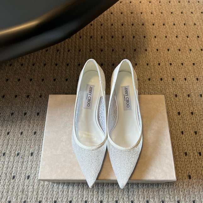 JIMMY CHOO 26S HIGH HEELS 60 MM IN WHITE MESH