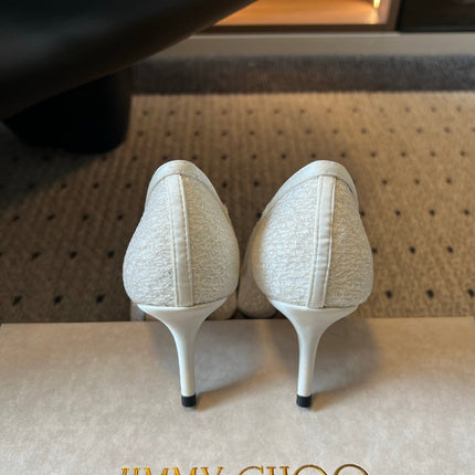JIMMY CHOO 26S HIGH HEELS 60 MM IN WHITE MESH