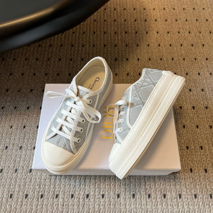 DIOR 26S LOW-TOP SNEAKER 50MM IN BLUE GREY OBLIQUE EMBROIDERED CANVAS