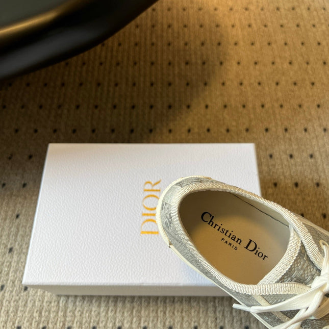 DIOR 26S LOW-TOP SNEAKER 50MM IN BLUE GREY OBLIQUE EMBROIDERED CANVAS