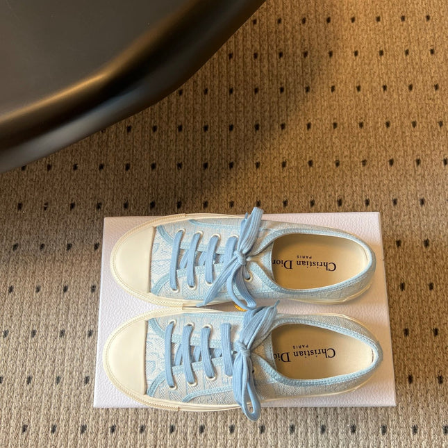 DIOR 26S LOW-TOP SNEAKER 50MM IN LIGHT BLUE OBLIQUE EMBROIDERED CANVAS
