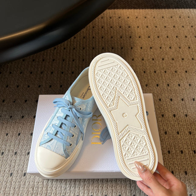 DIOR 26S LOW-TOP SNEAKER 50MM IN LIGHT BLUE OBLIQUE EMBROIDERED CANVAS