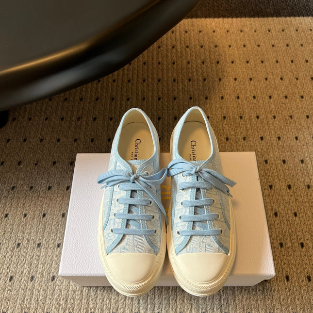 DIOR 26S LOW-TOP SNEAKER 50MM IN LIGHT BLUE OBLIQUE EMBROIDERED CANVAS
