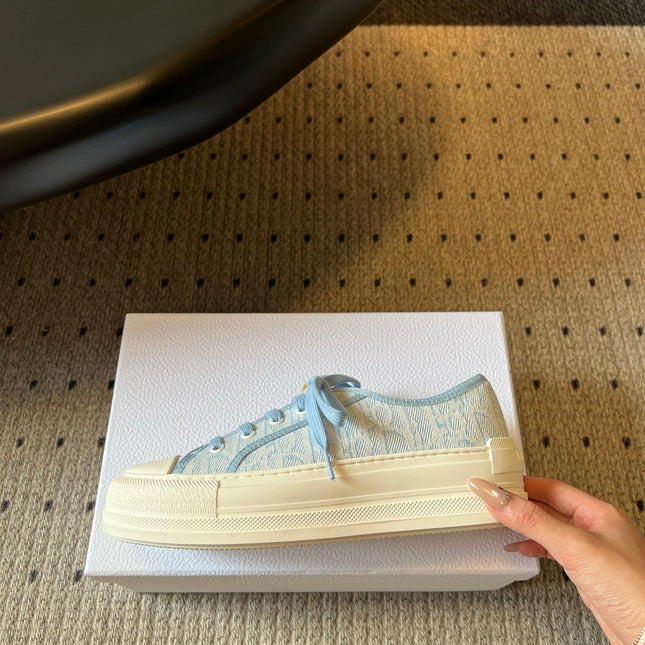 DIOR 26S LOW-TOP SNEAKER 50MM IN LIGHT BLUE OBLIQUE EMBROIDERED CANVAS