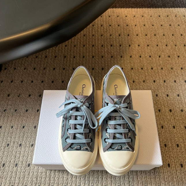 DIOR 26S LOW-TOP SNEAKER 50MM IN BLUE OBLIQUE EMBROIDERED CANVAS