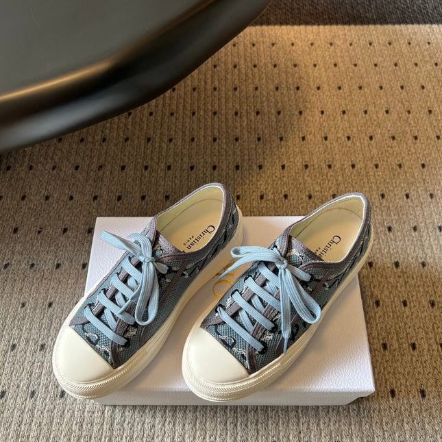 DIOR 26S LOW-TOP SNEAKER 50MM IN BLUE OBLIQUE EMBROIDERED CANVAS