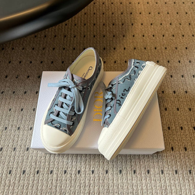 DIOR 26S LOW-TOP SNEAKER 50MM IN BLUE OBLIQUE EMBROIDERED CANVAS