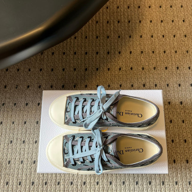 DIOR 26S LOW-TOP SNEAKER 50MM IN BLUE OBLIQUE EMBROIDERED CANVAS