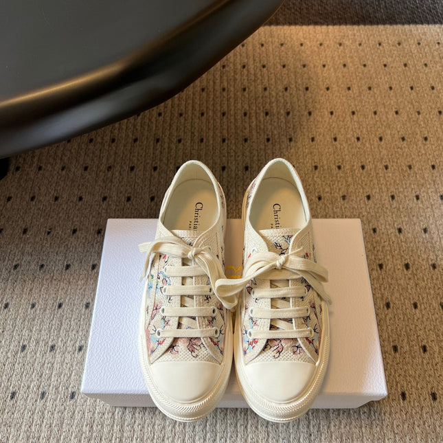 DIOR 26S LOW-TOP SNEAKER 50MM IN BEIGE EMBROIDERED CANVAS