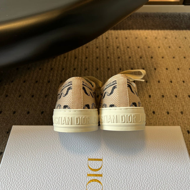 DIOR 26S LOW-TOP SNEAKER 35MM IN DARK BEIGE EMBROIDERED CANVAS