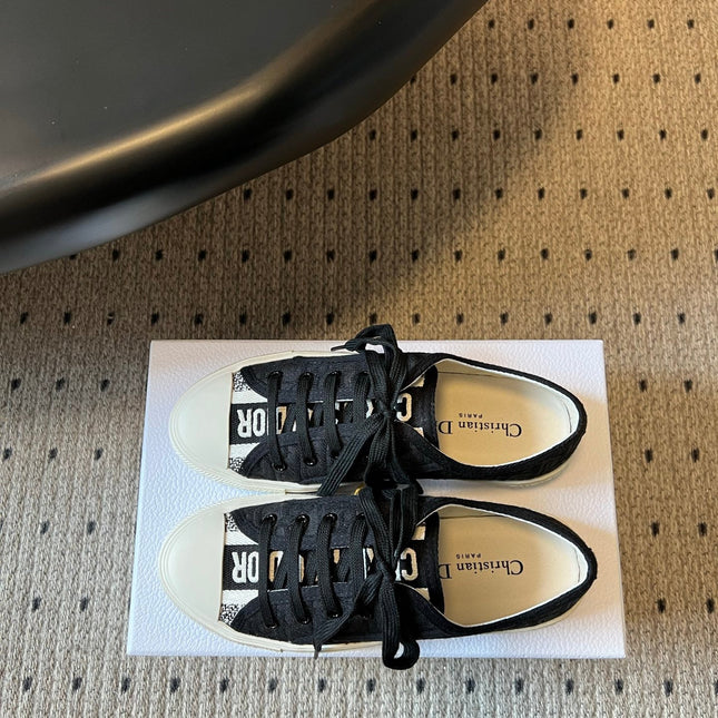 DIOR 26S LOW-TOP SNEAKER 35MM IN BLACK OBLIQUE EMBROIDERED CANVAS