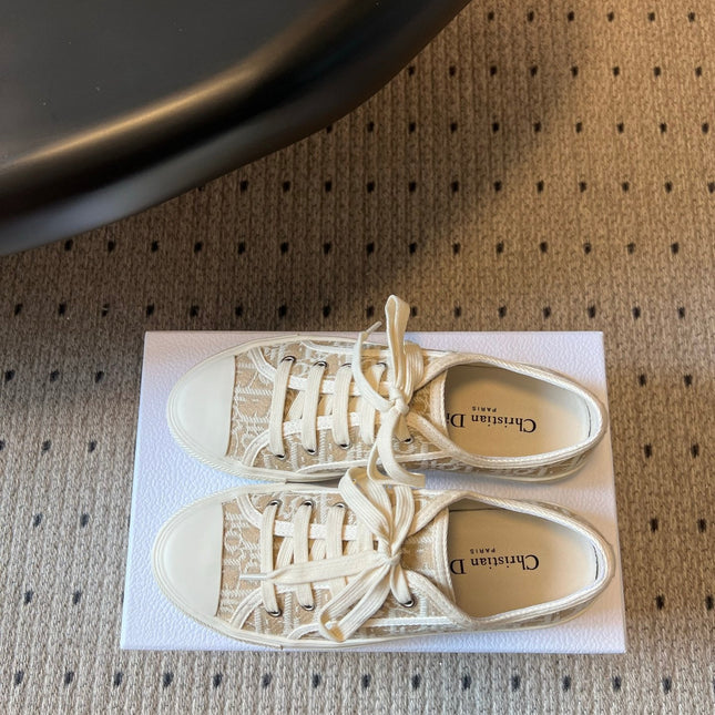 DIOR 26S LOW-TOP SNEAKER 35MM IN BEIGE OBLIQUE EMBROIDERED CANVAS