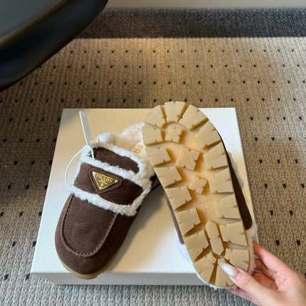 PRADA 26S MULES IN CHOCOLATE BROWN SUEDE