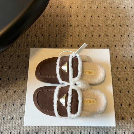 PRADA 26S MULES IN CHOCOLATE BROWN SUEDE