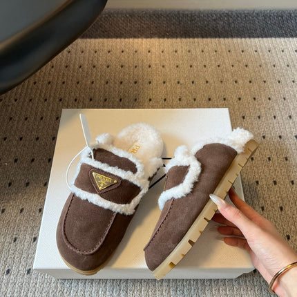 PRADA 26S MULES IN CHOCOLATE BROWN SUEDE