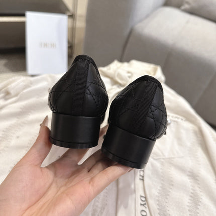 DIOR 26S MARY JANE PUMPS IN BLACK LAMBSKIN PEARL-ADORNED STRAP