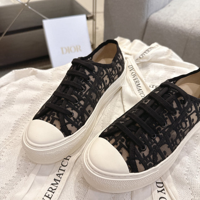 DIOR 26S SNEAKERS IN BLACK OBLIQUE EMBROIDERED MESH