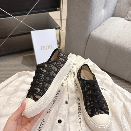 DIOR 26S SNEAKERS IN BLACK OBLIQUE EMBROIDERED MESH