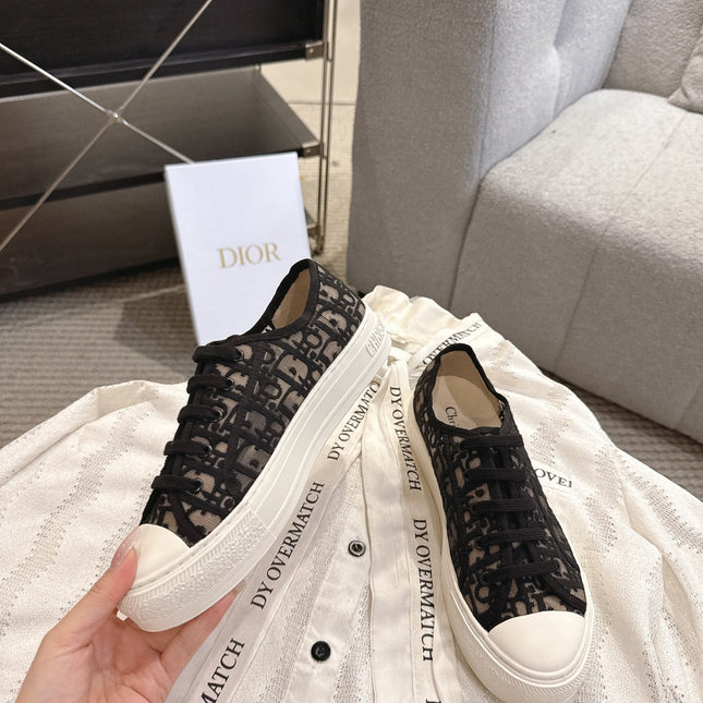 DIOR 26S SNEAKERS IN BLACK OBLIQUE EMBROIDERED MESH
