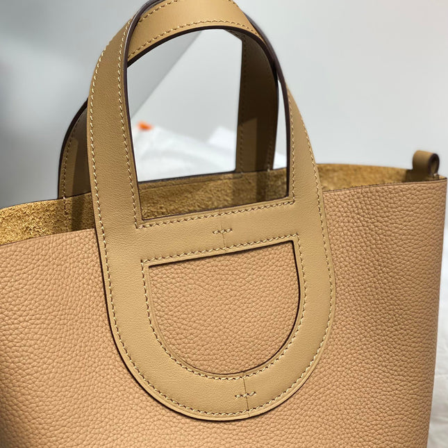 HERMES 25S IN THE LOOP 18 IN LIGHT CARAMEL CALFSKIN SILVER HARDWARE