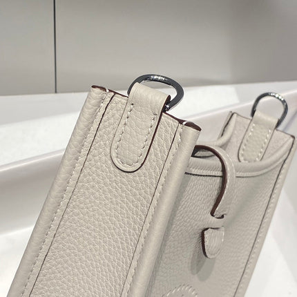 MINI NEO 18 EVELYNE BAG IN GREY GRAINED CALFSKIN