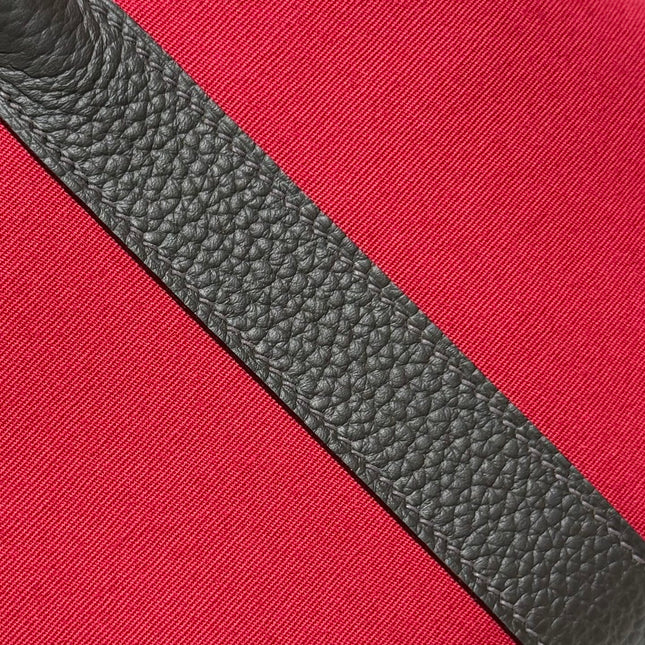 GARDEN PARTY 30CM IN RED TOILETS COTTON CANVAS AND DARK BROWN CALFSKIN PINK ON SIDE OTHER