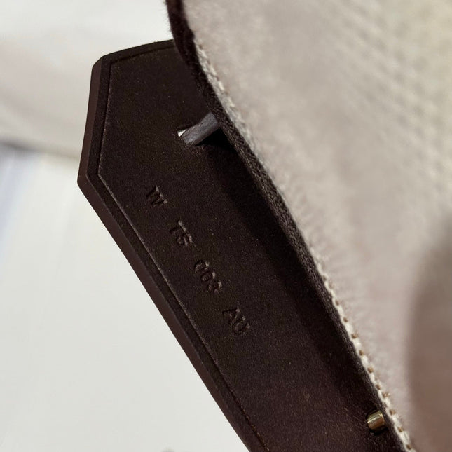 HERMES 25S MINI HERBAG 20 IN OFF WHITE AND BLACK CANVAS GOLD HARDWARE